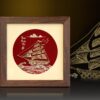 Tranh thuyền bạc mạ vàng 24k để bàn